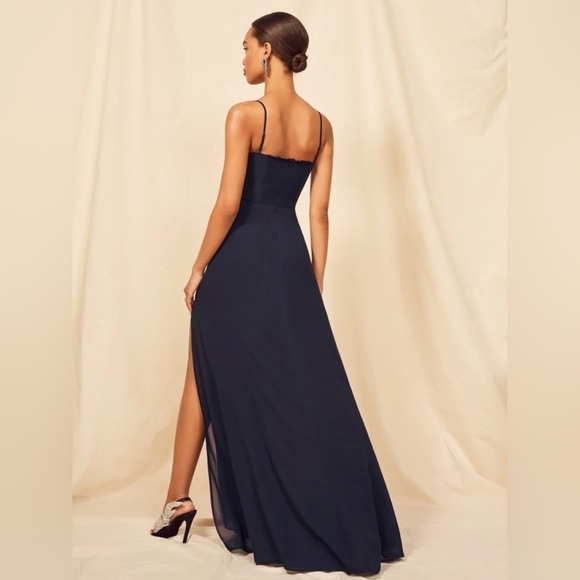 Reformation Ingrid Dress in Navy - Picture 2 of 5